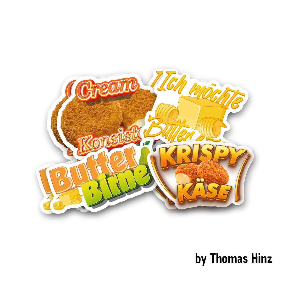 Großes Schneidebrett + Sticker by Thomas Hinz (BUNDLE)