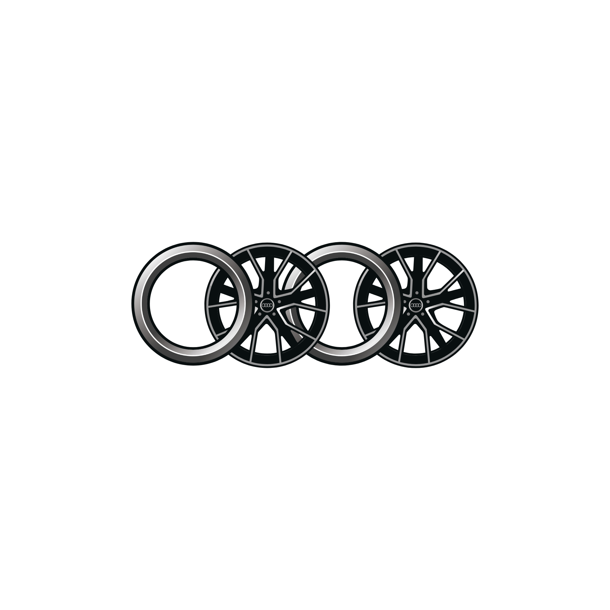 AUDI Ringe mit Felgen – Sticker