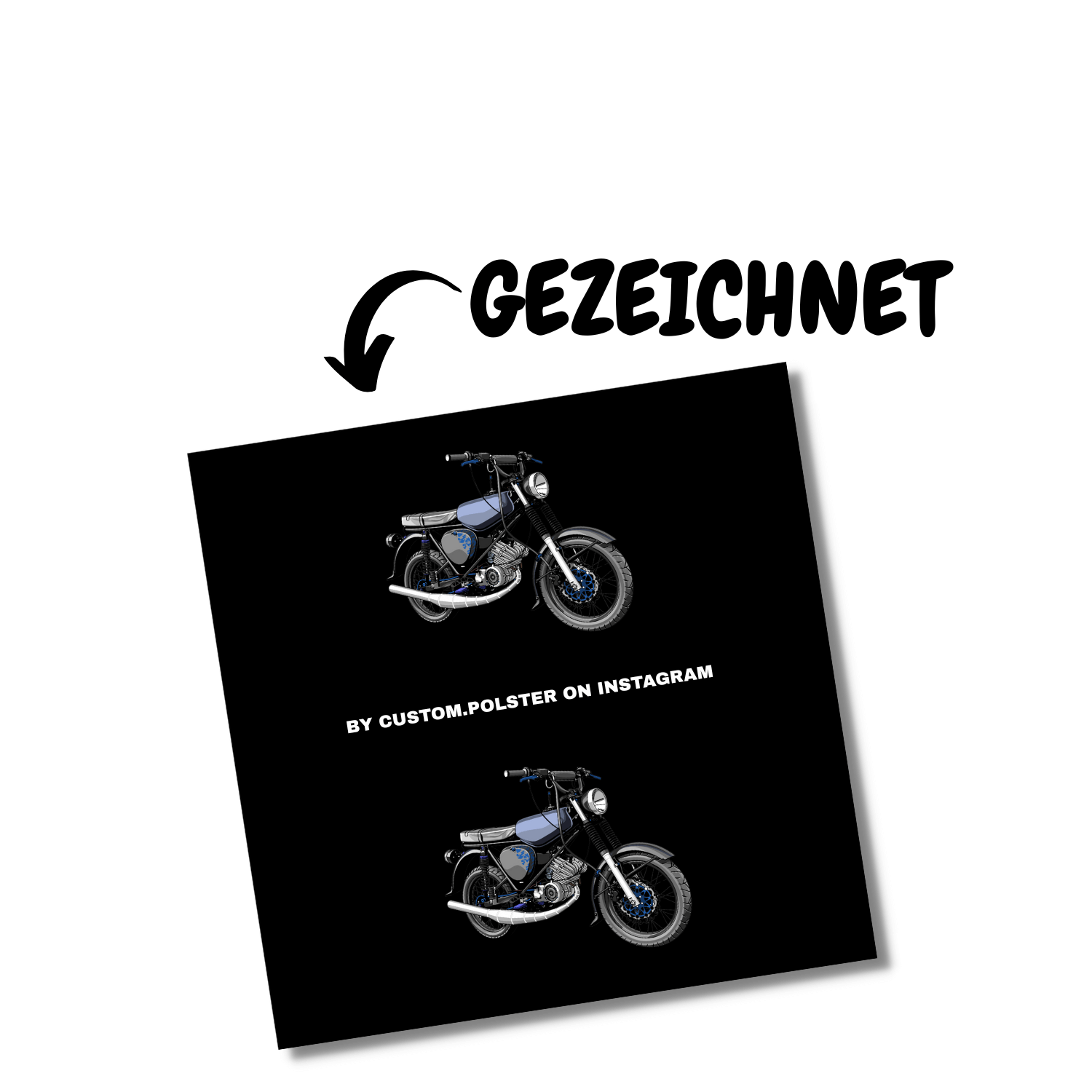 Custom Lenkerpolster - Gezeichnetes Moped