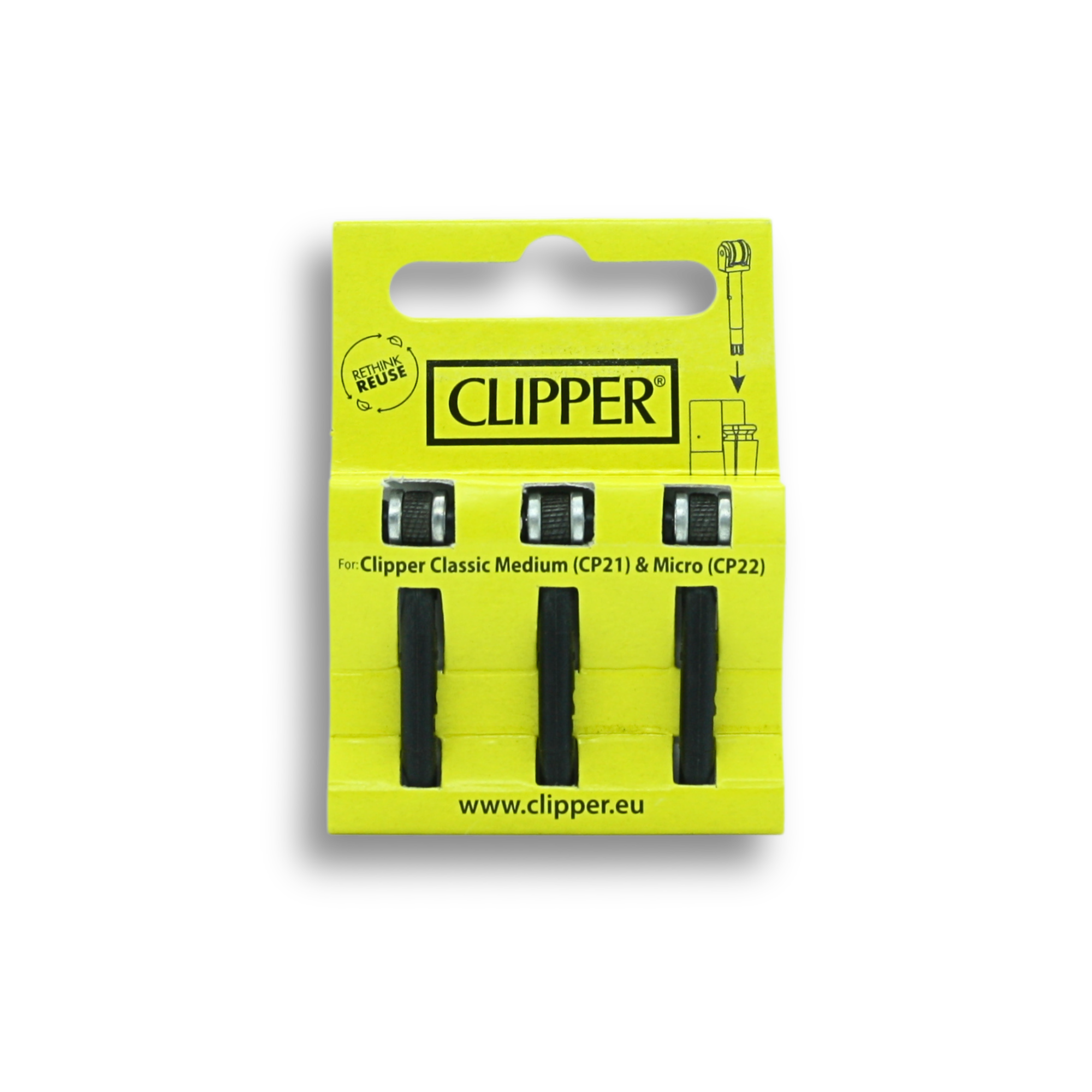 Clipper Ersatz Reibrad Zündsystem mit Feuerstein (3er Set)