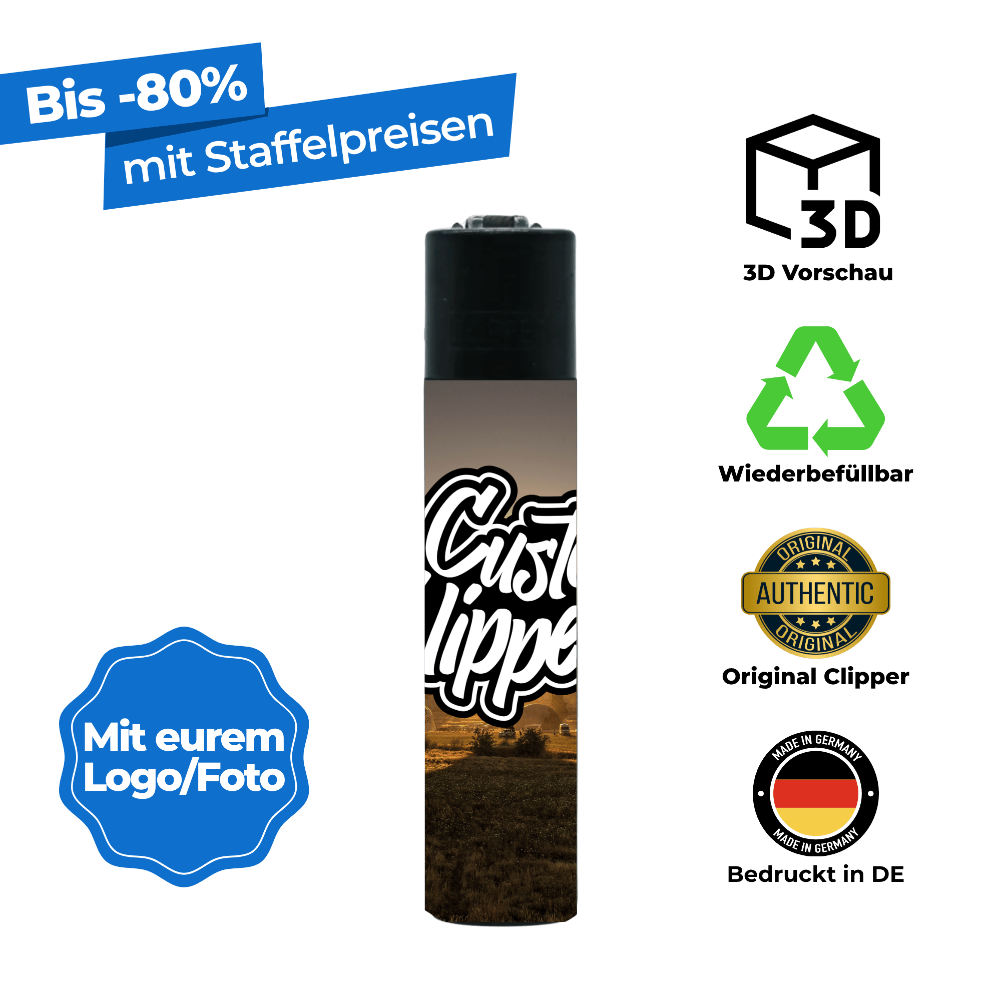Personalisierte Clipper - mit eurem Logo/Foto