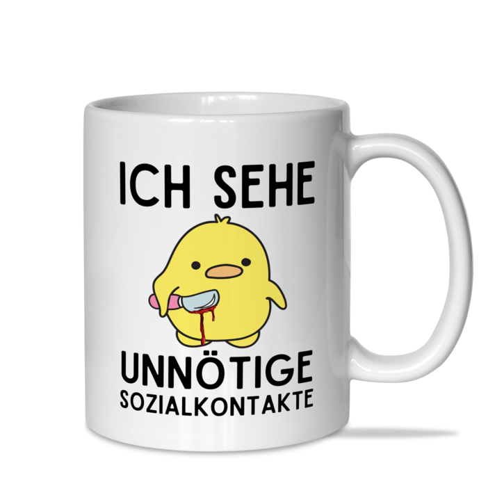 Tasse "Ich sehe unnötige Sozialkontakte"